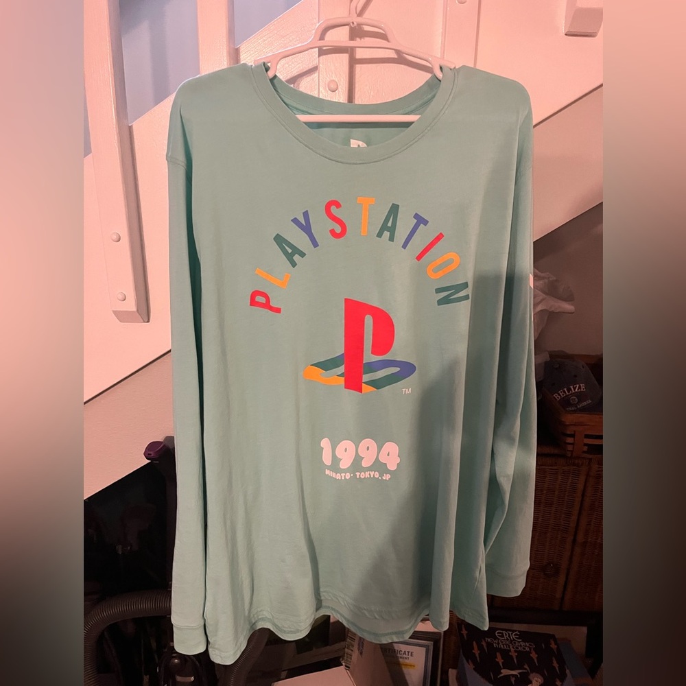 Sony PlayStation Kids Long Sleeve Tee - Light Blue